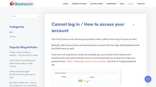 Cannot log in / How to access your account - ThemeIsle Docs