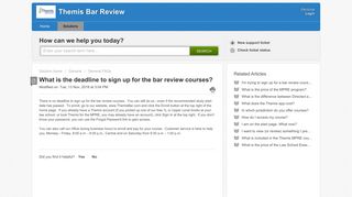What is the deadline to sign up for the bar review courses? : Themis ...