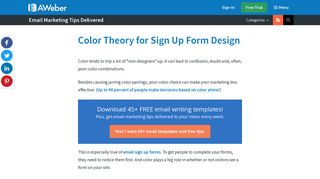 Color Theory for Sign Up Form Design - Email Marketing Tips