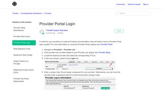 Provider Portal Login – Therabill
