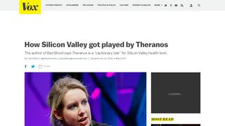 How Silicon Valley got played by Theranos - Vox