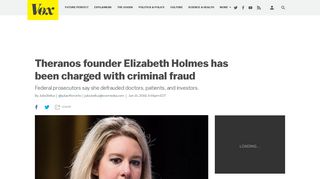 Theranos founder Elizabeth Holmes has been charged with wire fraud ...