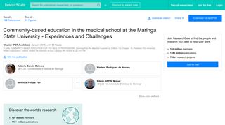 (PDF) Community-based education in the medical school at the ...