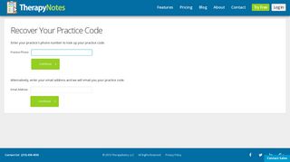 Recover Your Practice Code | TherapyNotes