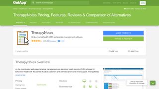 TherapyNotes Pricing, Features, Reviews & Comparison of ... - GetApp
