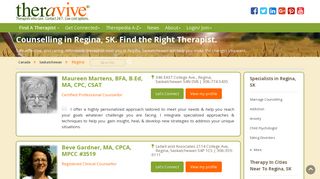 Counselling Regina, SK: Caring and Competent. Find the ... - Theravive