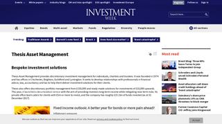 The latest thesis-asset-management news for investment advisers and ...