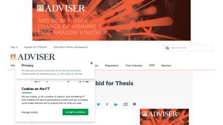 Start-up makes £47m bid for Thesis Asset Management - FTAdviser.com