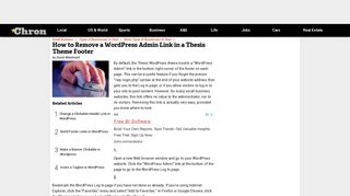 How to Remove a WordPress Admin Link in a Thesis Theme Footer ...