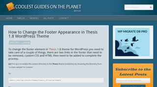 Change Customise Thesis 1.8 Theme Footer Appearance in WordPress