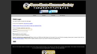 Login - Terre Haute Humane Society