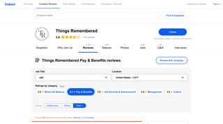 Working at Things Remembered: 207 Reviews about Pay & Benefits ...