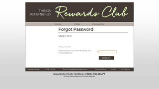 Forgot Password - MY TR Rewards