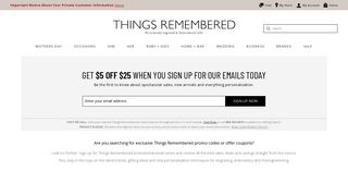 Things Remembered Email Sign Up