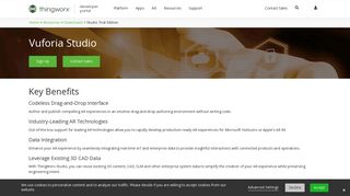 Vuforia Studio Download | Developer Portal : ThingWorx