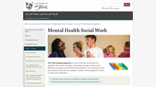 Think Ahead programme - Social Policy and Social Work, The ...