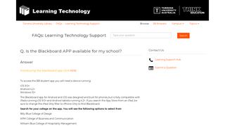Is the Blackboard APP available for my school? - FAQs