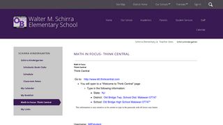 Schirra Kindergarten / Math In Focus- Think Central