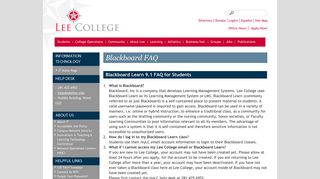 Blackboard FAQ | Information Technology - Lee College