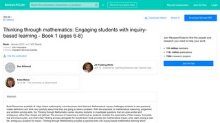 (PDF) Thinking through mathematics: Engaging students with inquiry ...
