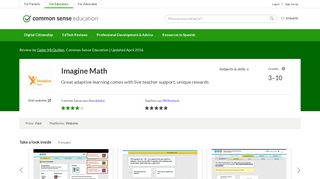 Imagine Math Review for Teachers | Common Sense Education