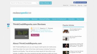 ThinkCreditReports.com Reviews - Legit or Scam? - Reviewopedia