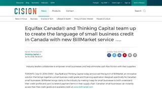 Equifax Canada® and Thinking Capital team up to create the ...