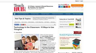 Technology in the Classroom: 10 Ways to Use Thinglink - TeachHUB