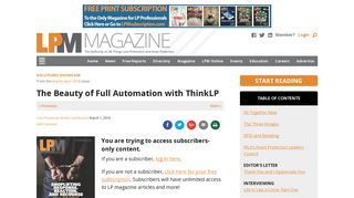 The Beauty of Full Automation with ThinkLP - LPM