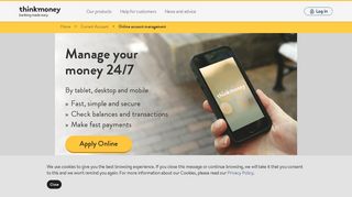 Manage your money 24/7 with thinkmoney online account ...