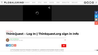 ThinkQuest – Log In | Thinkquest.org sign in Info | Global Grind