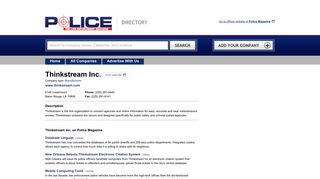 Thinkstream Inc. - Directory - Police Magazine