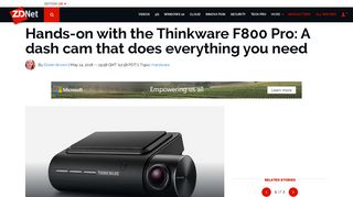Hands-on with the Thinkware F800 Pro: A dash cam that does ... - ZDNet