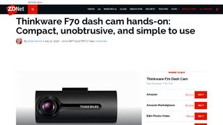 Thinkware F70 dash cam hands-on: Compact, unobtrusive, and ...