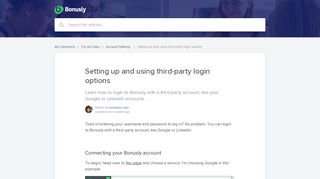 Setting up and using third-party login options | Bonusly Help Center