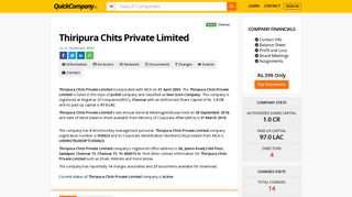 Thiripura Chits Private Limited - Company, Directors | QuickCompany