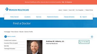 Andrew M. Adams, DO - Munson Healthcare