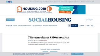 Social Housing - News - Thirteen releases £350m security