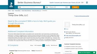 Thirty-One Gifts, LLC | Complaints | Better Business Bureau® Profile