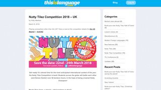 This Is Language » Nutty Tilez Competition 2018 – UK