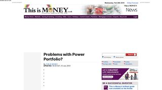 Problems with Power Portfolio? | This is Money