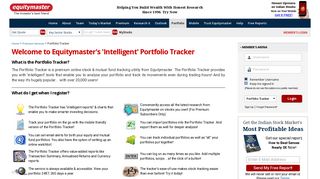 Portfolio Tracker - Equitymaster