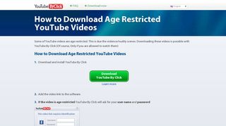 Download Age Restricted YouTube Videos - YouTube By Click
