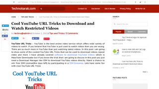 Cool YouTube URL Tricks to Download and Watch Restricted Videos ...