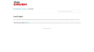 I can't login! | ThisCrush