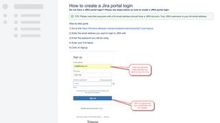 How to create a Jira portal login - THL Helpdesk Center - The Hub ...