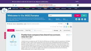 Payday loan company has cleared my account, what do I do ...
