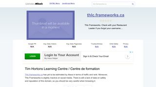 Thlc.frameworks.ca website. Tim Hortons Learning Centre / Centre de ...