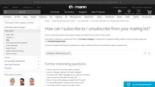 How can I subscribe to / unsubscribe from your mailing list? - Thomann