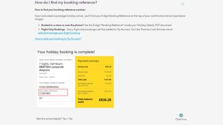 How do I find my booking reference? - Thomas Cook Support